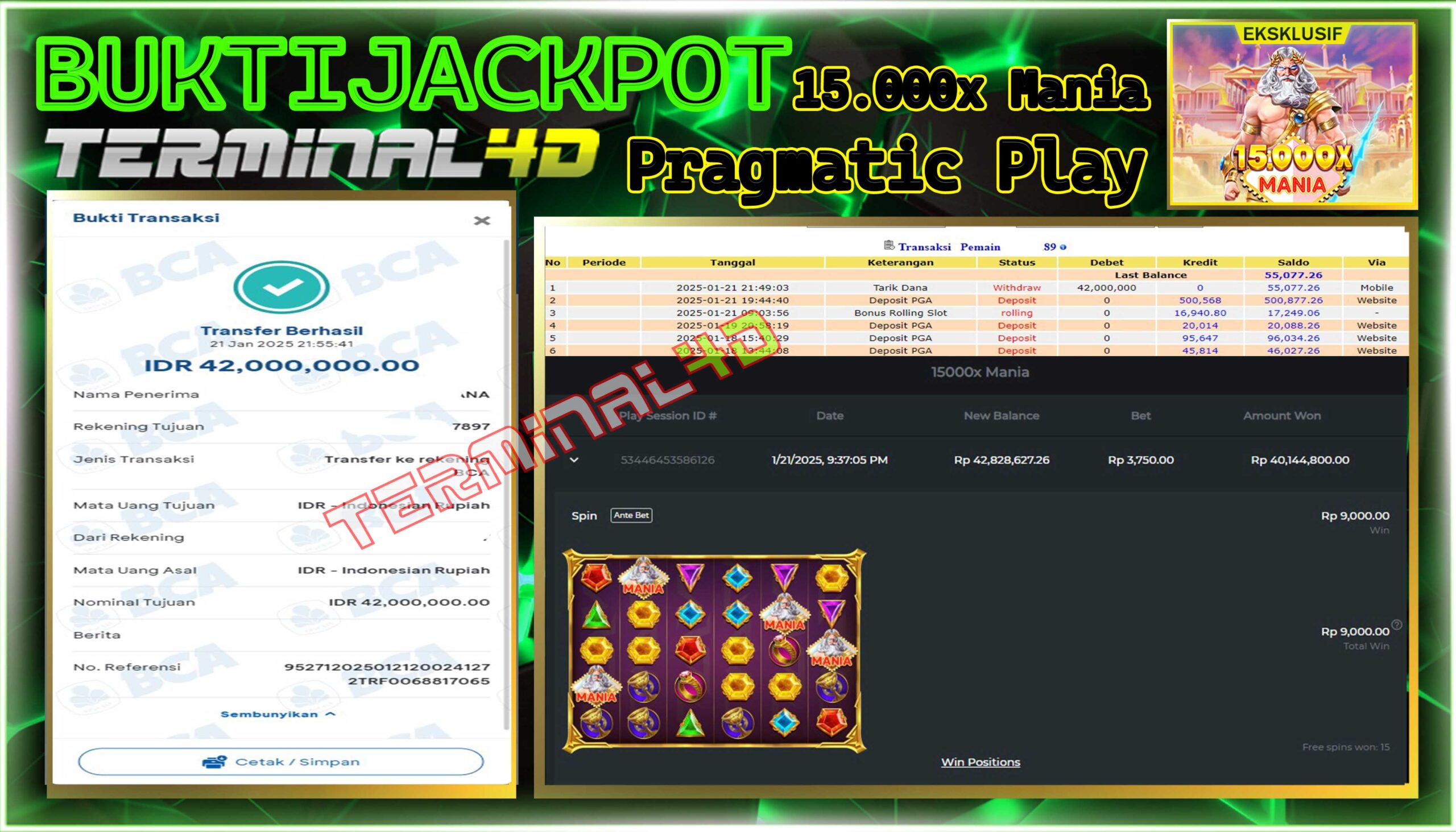 Menang 42juta Game Slot 15.000x Mania